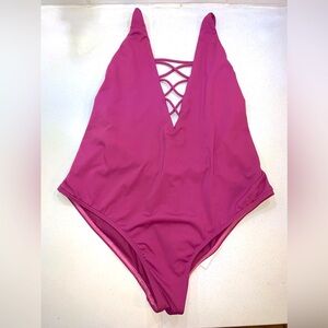 NEW Billabong Sol Searcher Sweet Plum One Piece Swimsuit • Womens Large